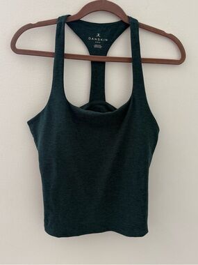 Danskin Dark Green Racerback Crop Tank Top Sports Bra S